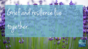 Quote 'Grief and resilience live together' by Michelle Obama
