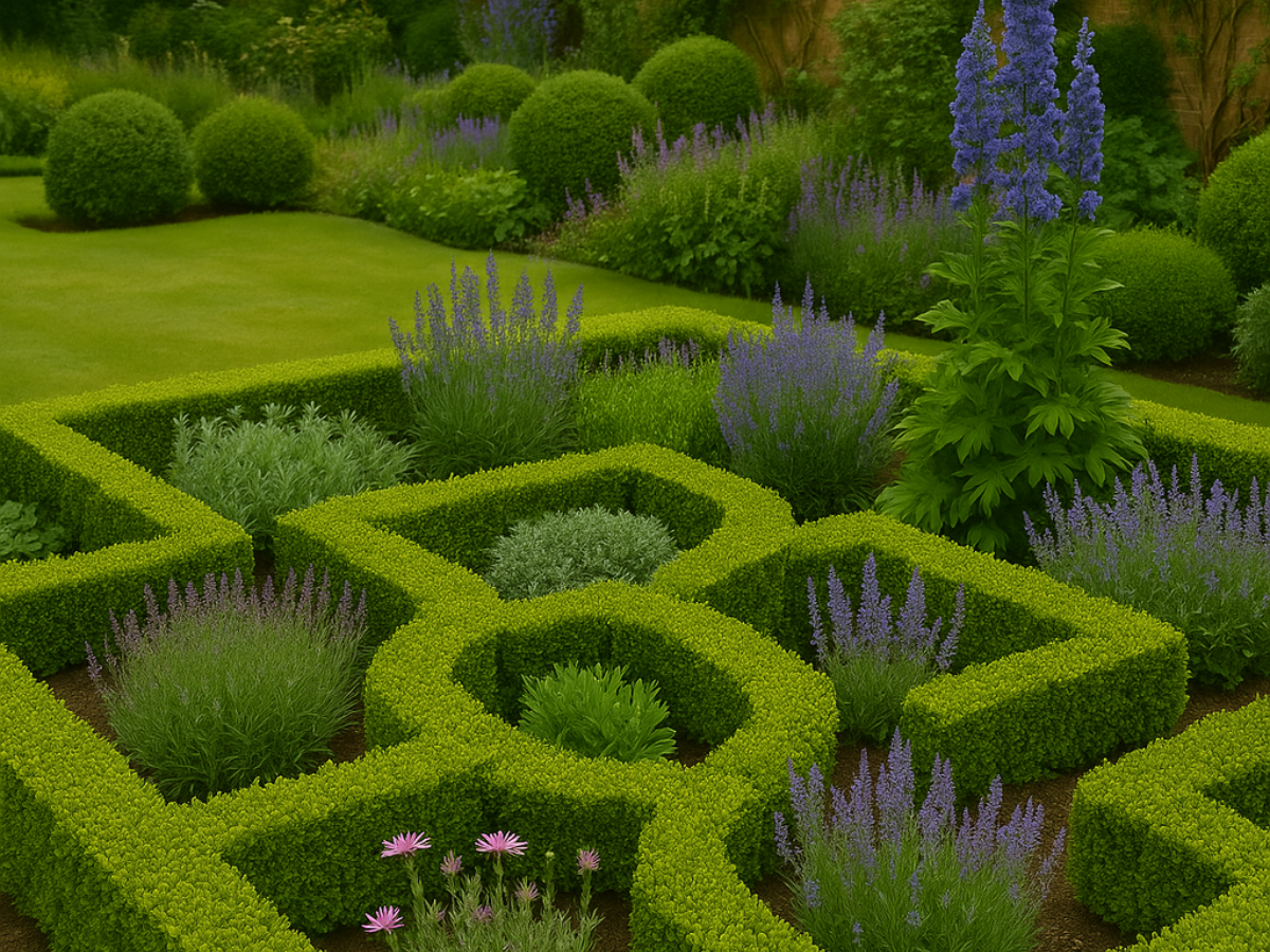 Boundaries pillar of the resilience framework – maze-like garden representing clear limits and emotional protection.